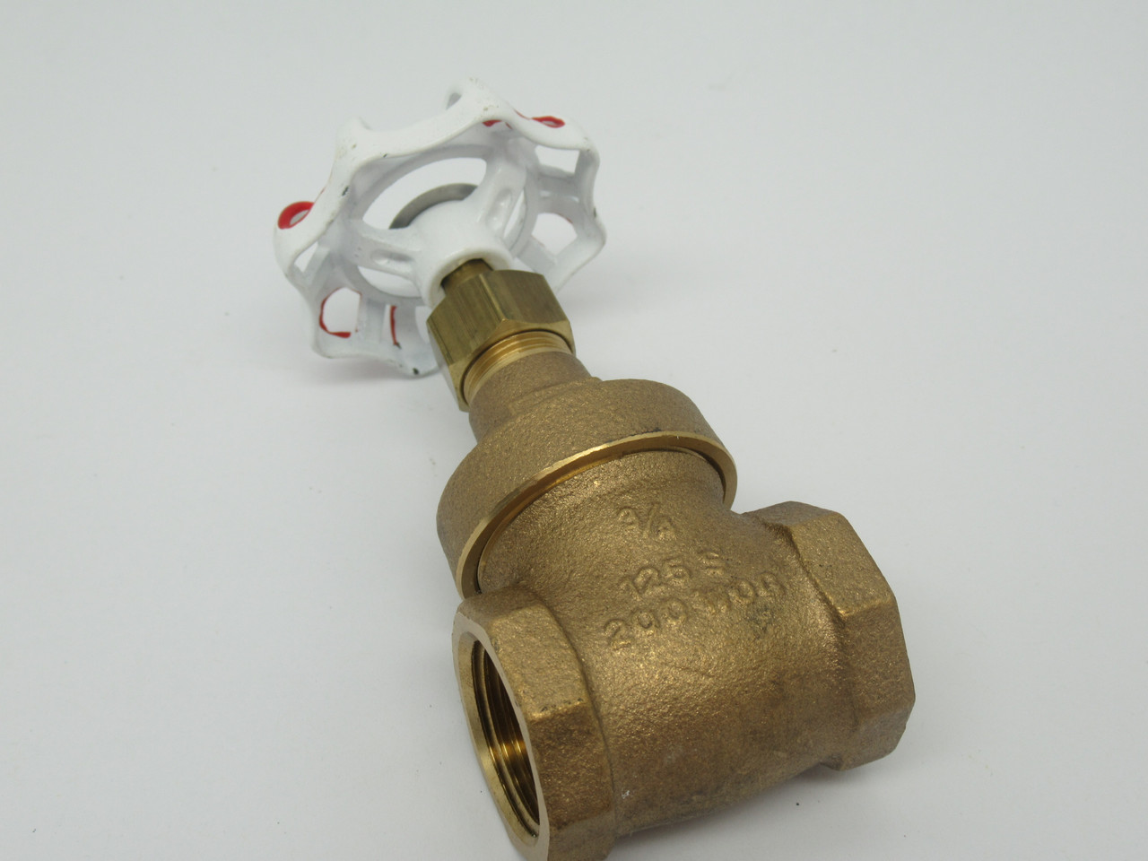 Red White N10120-075BR Bronze Gate Valve 3/4" NPT #206A 200 WOG SHELF WEAR NOP