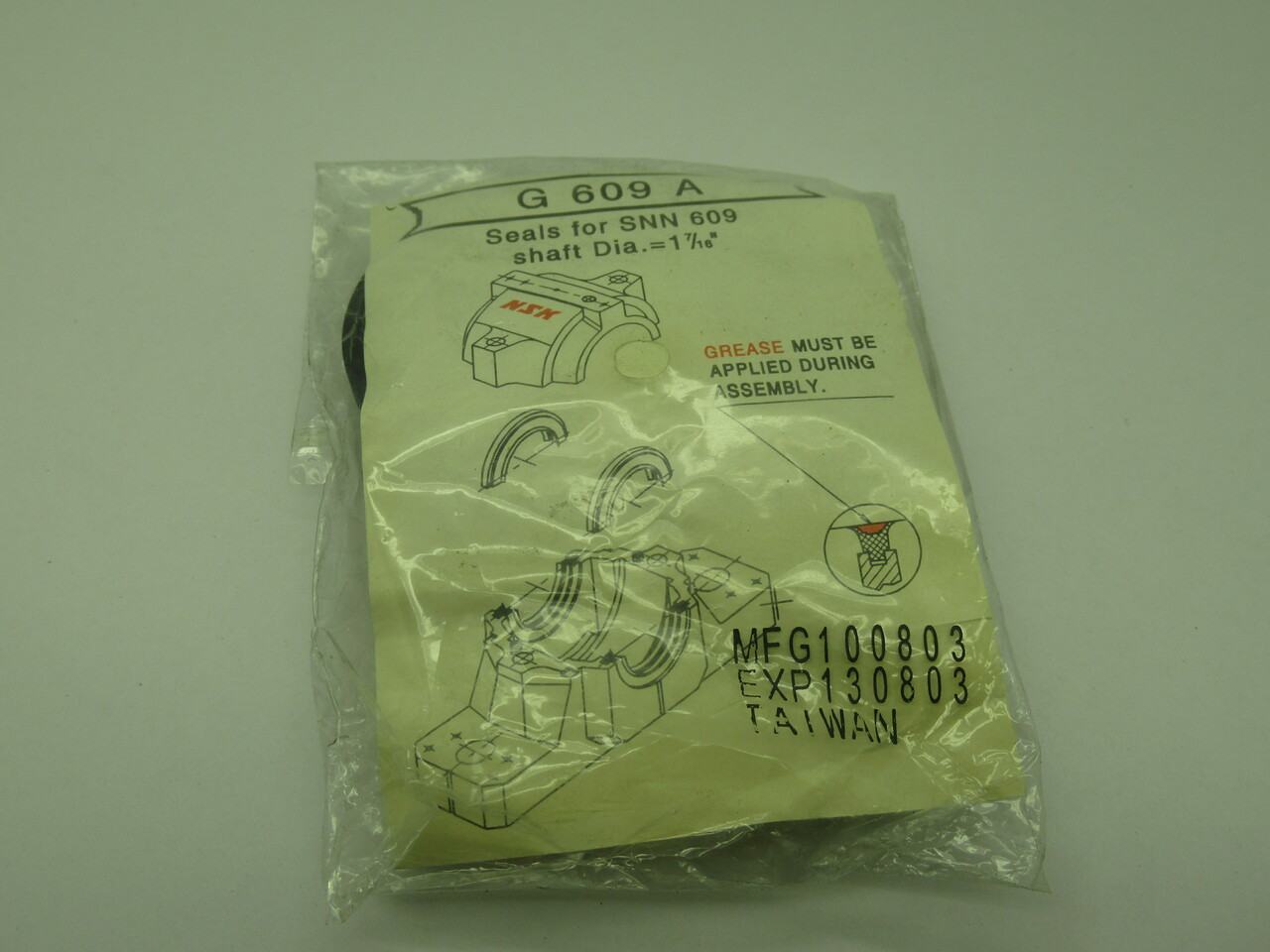 NSK G-609-A Seal 1-7/16" Diameter For SNN609 NWB