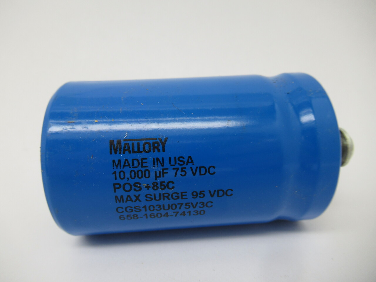 Mallory CGS103U075V3C Aluminum Capacitor 10,000UF 75VDC 2x3.12" USED