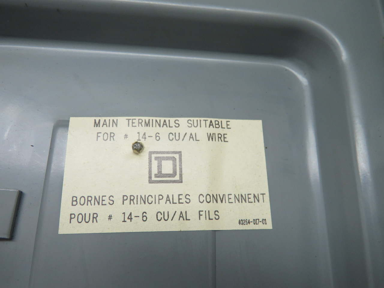 Square D CHU361 Non-Fusible Enclosed Disconnect Switch Ser E1 30A 600V 3-P USED