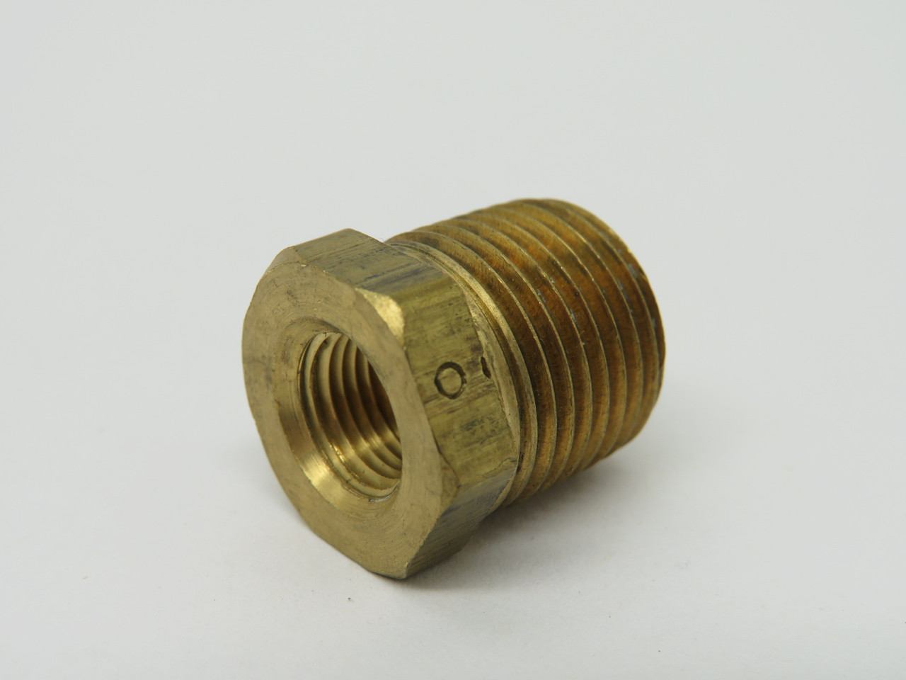 Generic Brass Hex Bushing 3/8" Male NPT x 1/8" Female NPT Lot of 8 USED