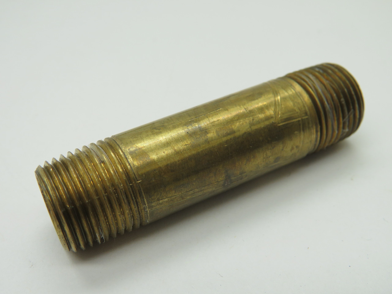 Generic Brass Pipe Nipple 3/8" Male NPT 2-1/2" Length Lot of 5 USED