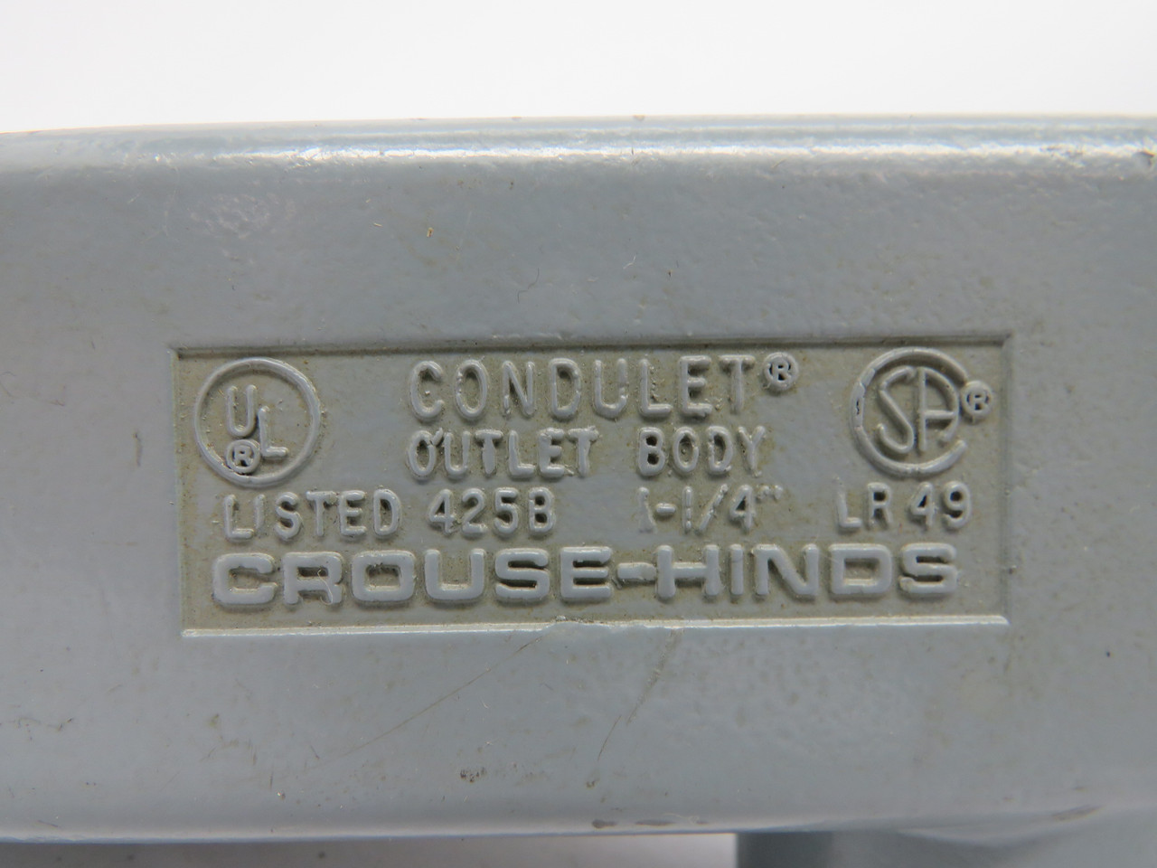 Crouse-Hinds LR49 Conduit Body 1-1/4" NO GASKET USED