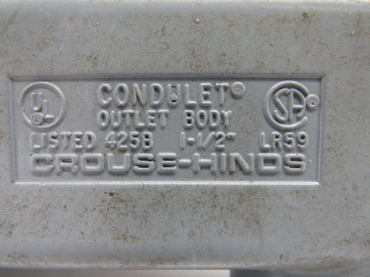 Crouse-Hinds LR59 Conduit Body 1-1/2" NO COVER USED