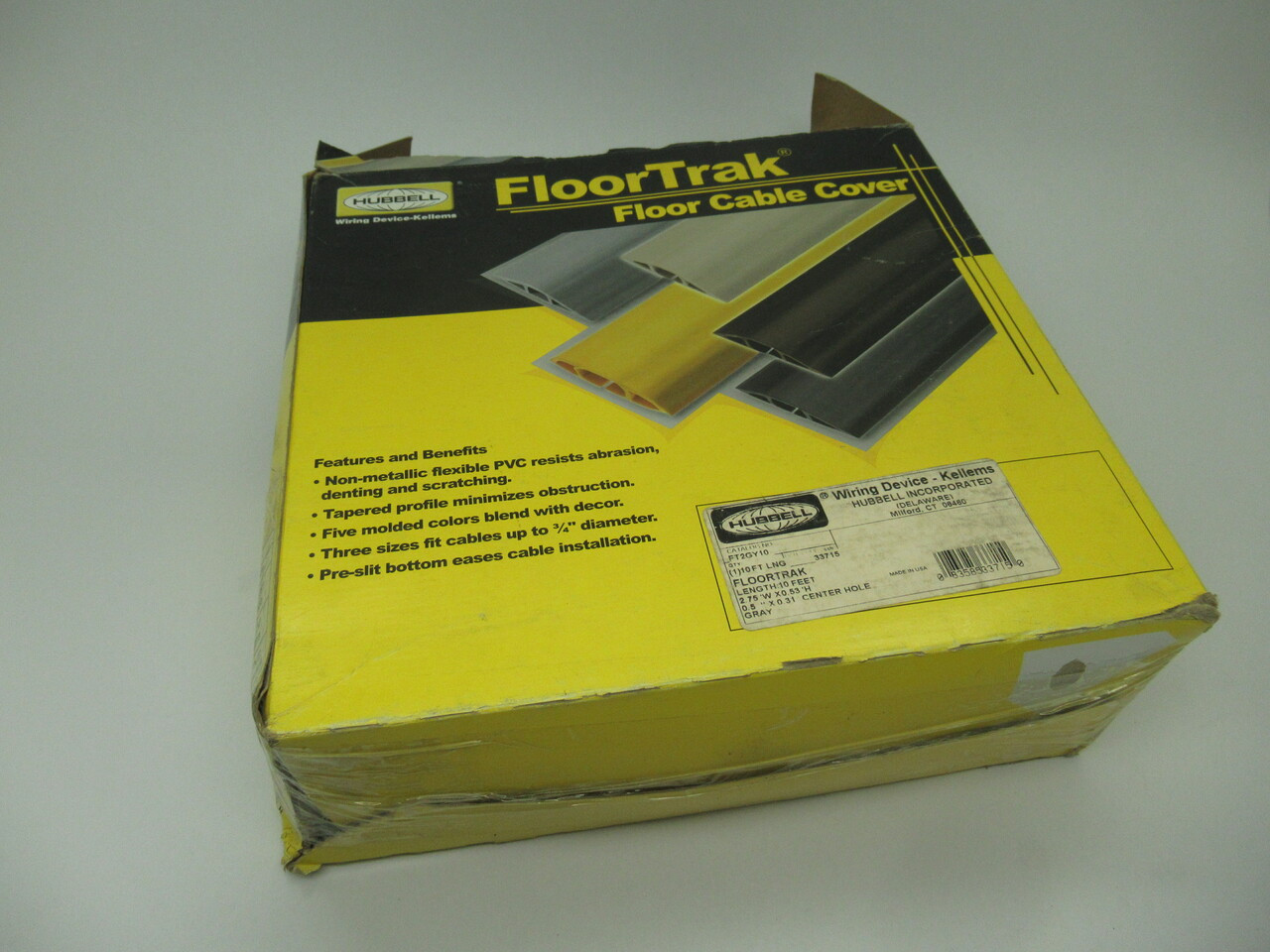Hubbell FT2GY10 FloorTrak Cover For Cables Gray CUT TO 7-1/2 FEET USED
