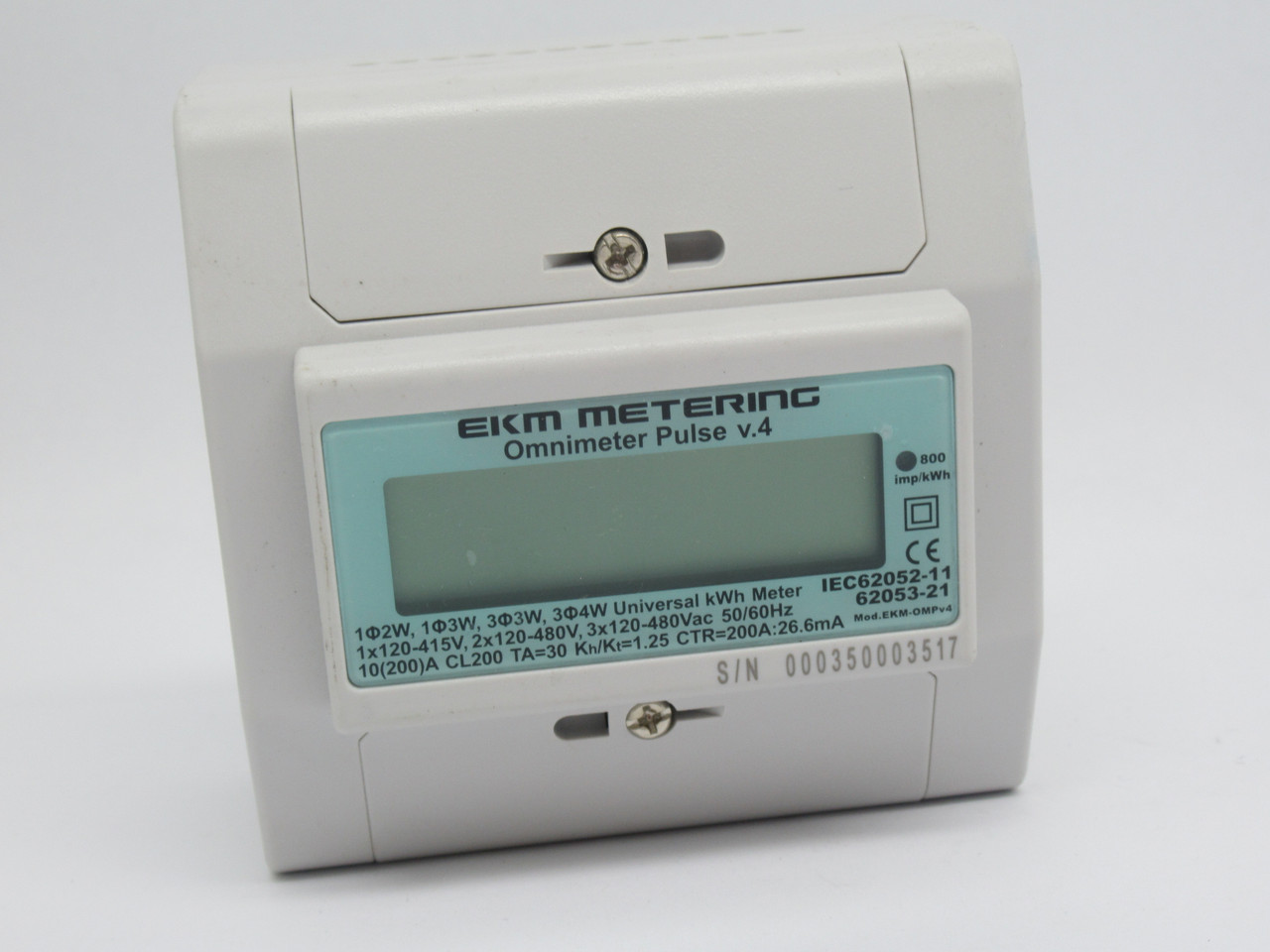 EKM Metering EKM-OMPV4 Pulse V.4 Smart Meter 120-480Volts 50/60Hz USED