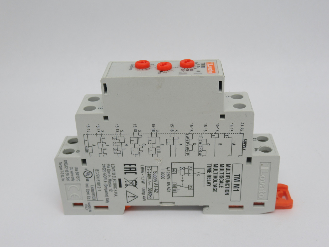 Lovato TMM1 Multifunction Time Relay 12-240VAC/DC DIN Rail Mounting USED