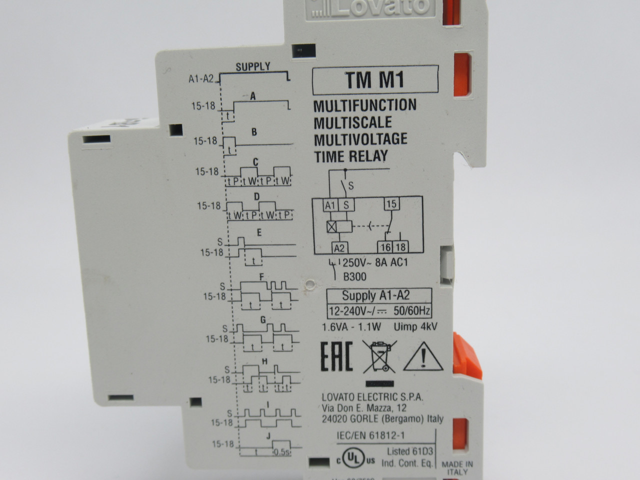 Lovato TMM1 Multifunction Time Relay 12-240VAC/DC DIN Rail Mounting USED