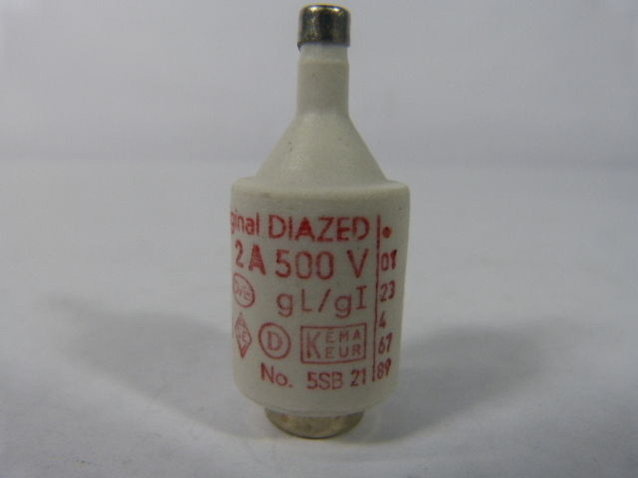 Original Diazed 5SB-21 Bottle Fuse 2A 500V USED