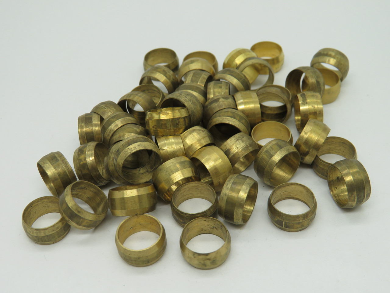 Generic Brass Compression Sleeve 1/2" Tube x 5/16" Width Lot of 51 USED