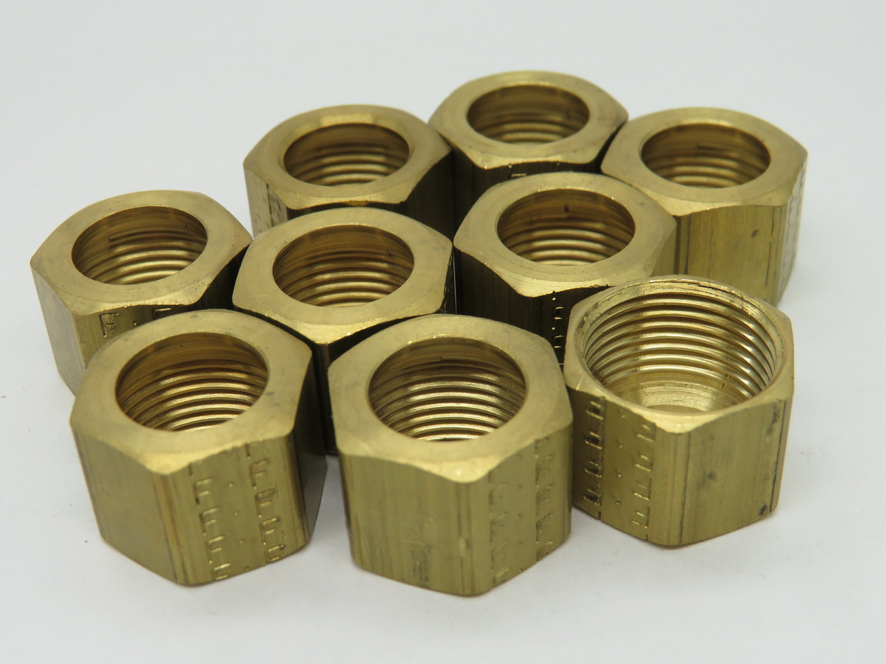 Fairview 61-8 Brass Compression Nut 1/2" Tube Lot of 9 USED