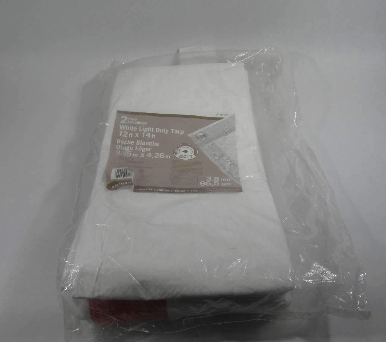 Generic 1001052238 White Light Duty Tarp 12 FT X 14 FT 3.8mil *Missing 1* NWB