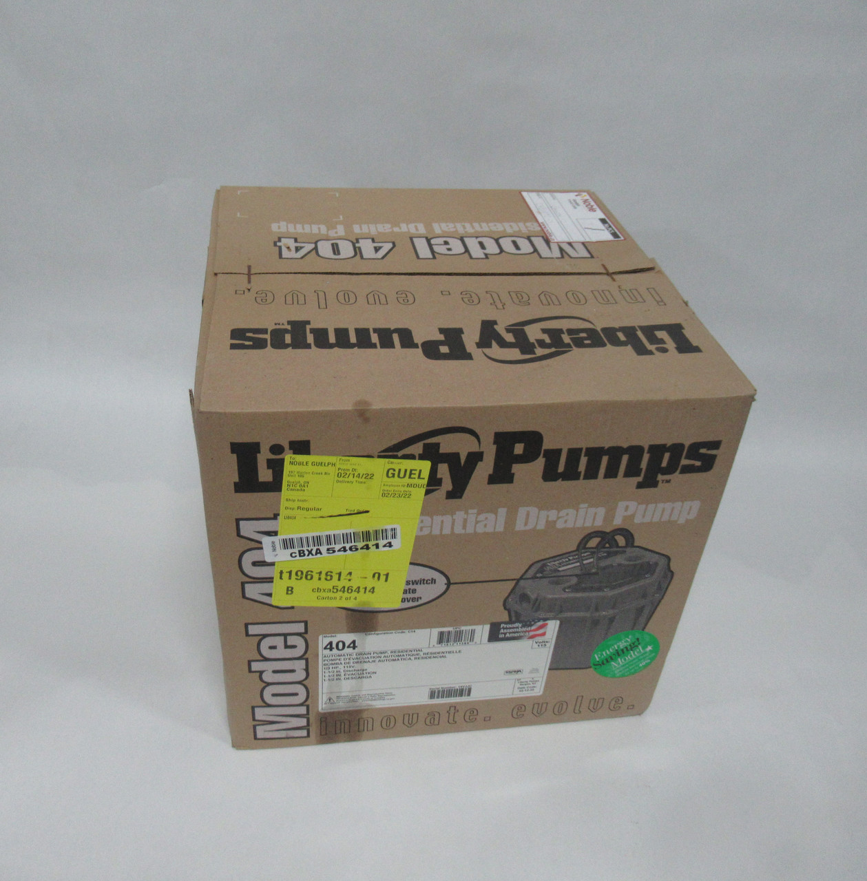 Liberty Pumps 404 Automatic Drain Pump 1-1/2" Outlet 1/3HP 115V *Sealed* NEW
