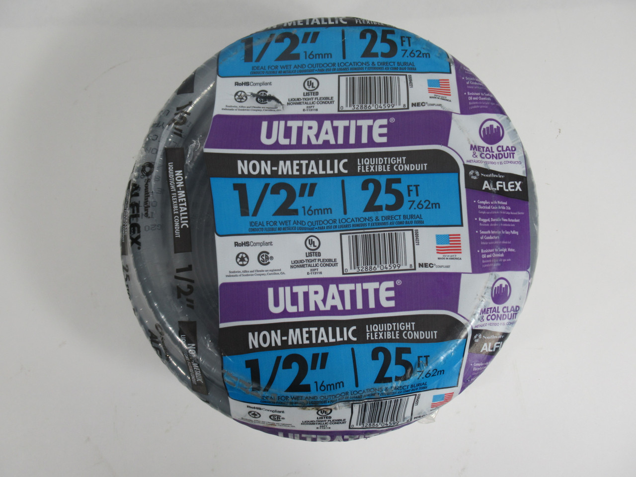 Southwire 55094221 Ultratite Flex Non-Metallic Conduit 1/2" x 25 Ft NEW