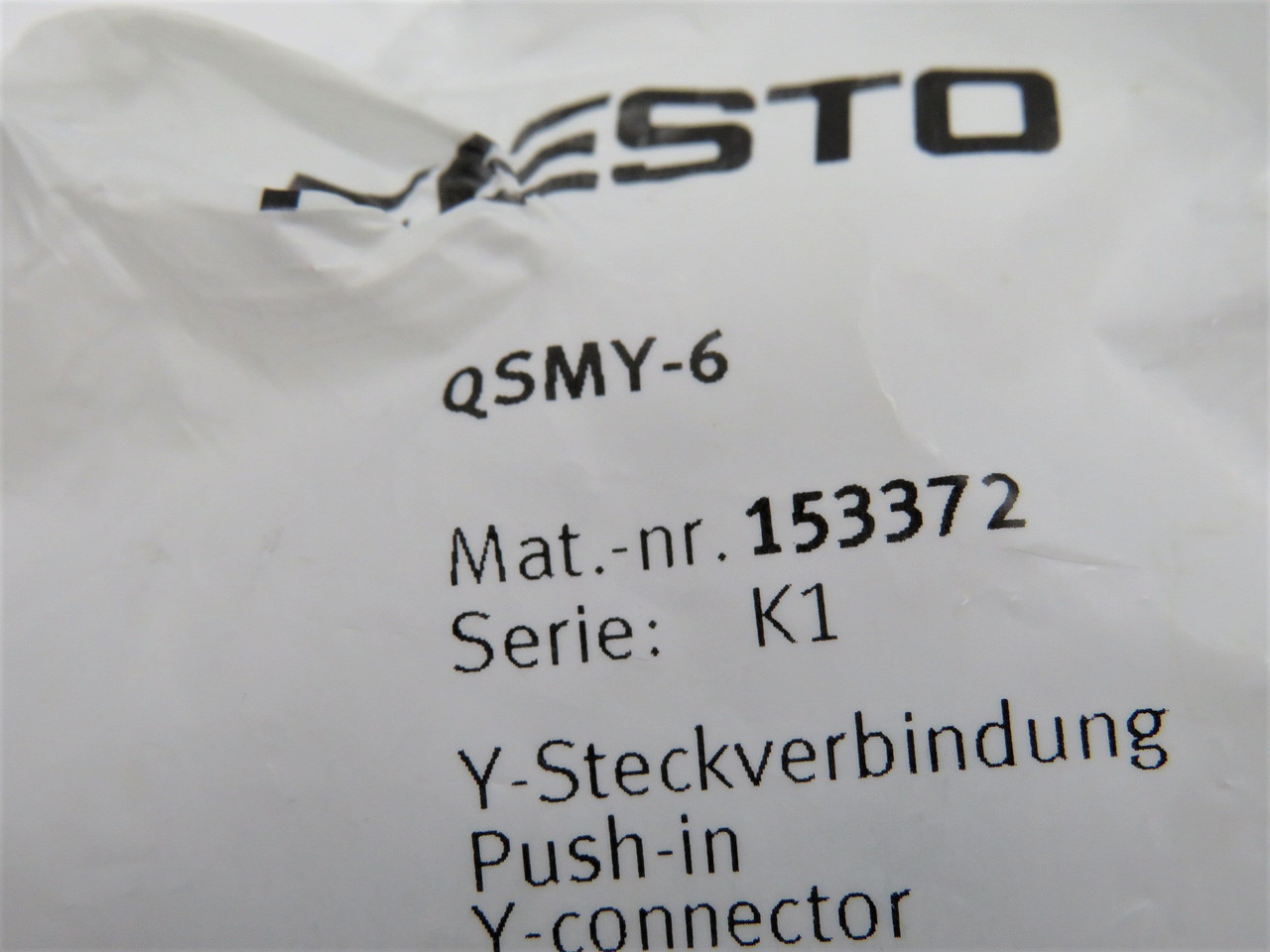 Festo QSMY-6 153372 Mini Push-In Y-Connector 6mm Tubing OD 10-Pack *OPEN* NWB