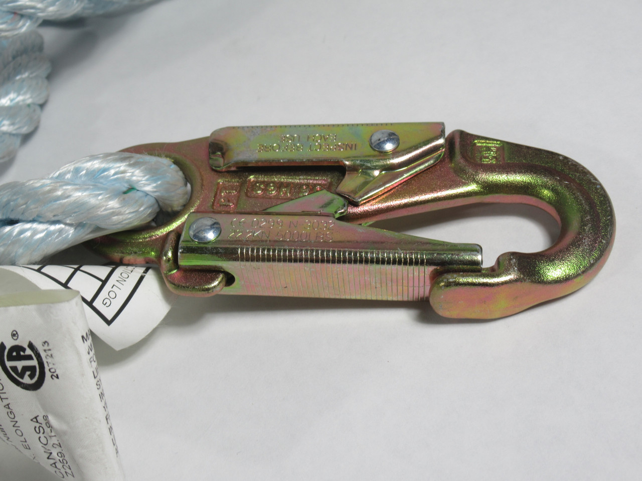 Protecta SSR100-25 Rope Lifeline w/ Snap Hook 25' L x 5/8" Diameter USED