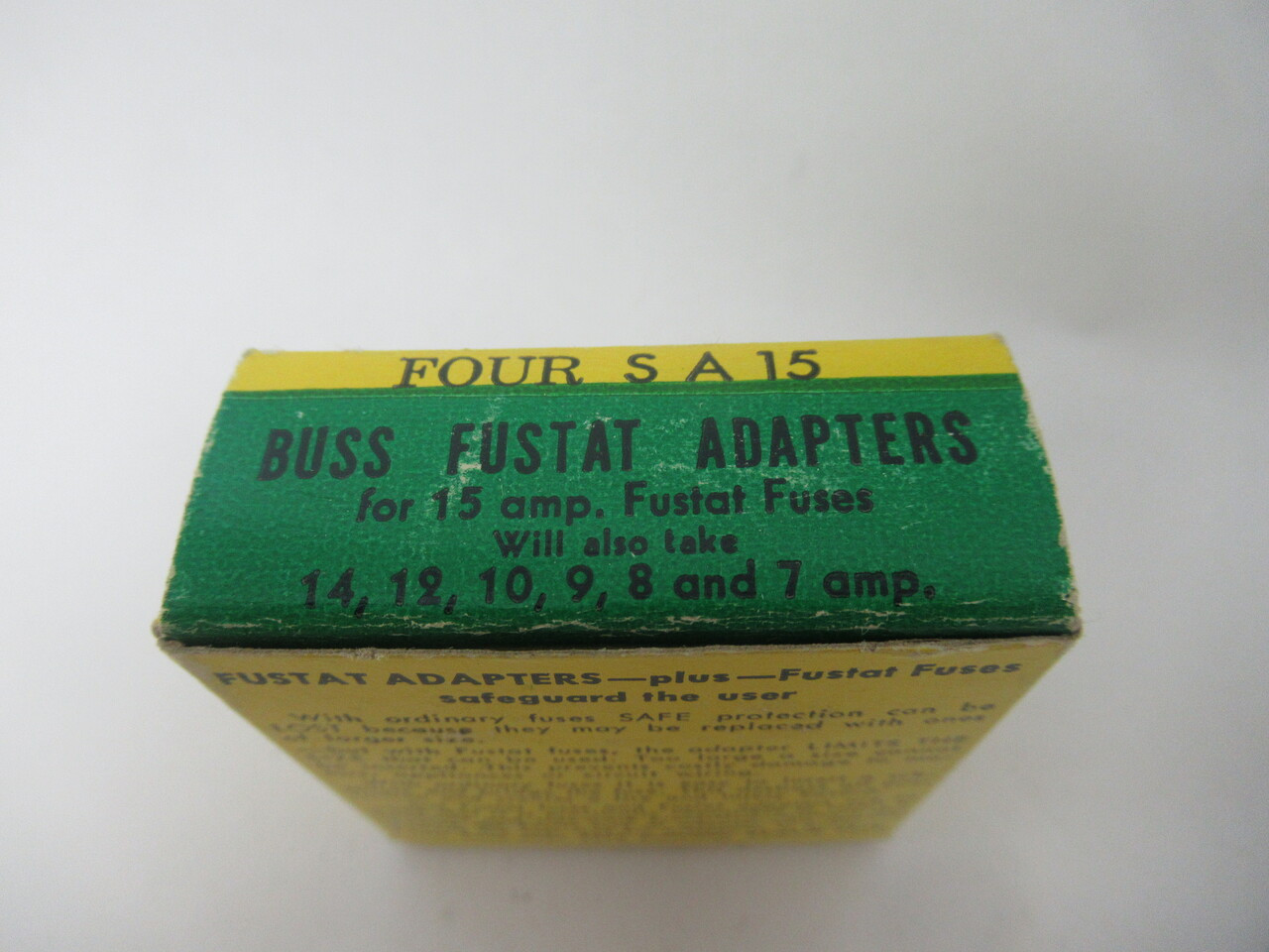 Fustat SA15 Buss Fustat Adapter for 15,14,12,10,9,8 &7A Fuse 4-Pack NEW