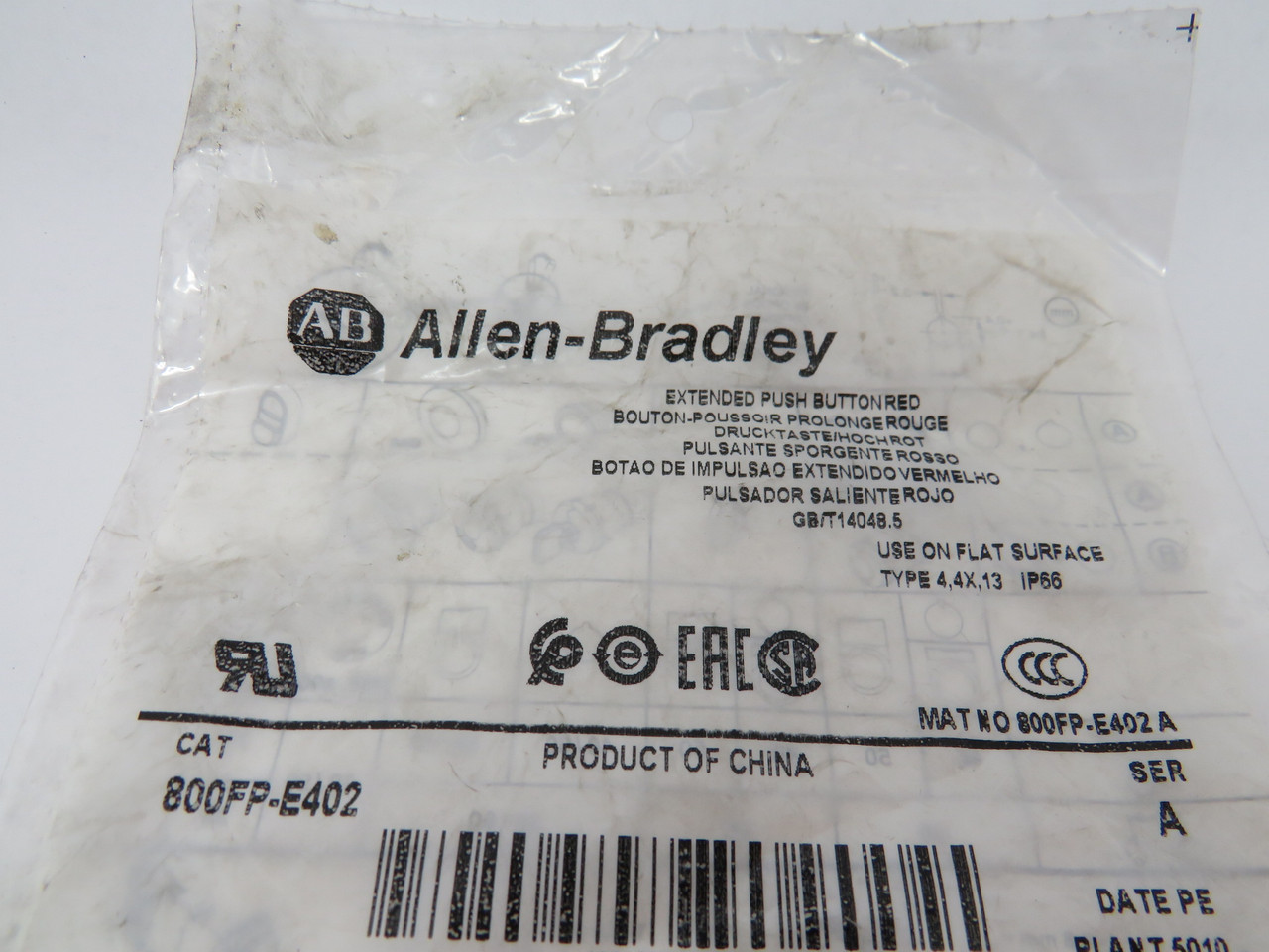 Allen-Bradley 800FP-E402 Series A Extended Push Button Red NWB