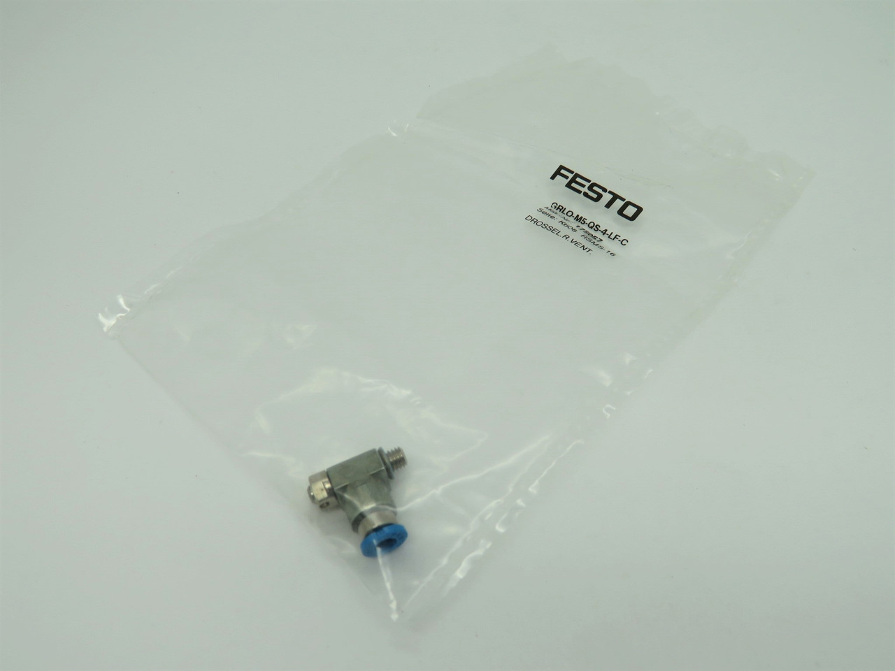 Festo 175057 GRLO-M5-QS-4-LF-C Throttle Valve M5 x 4mm Tubing OD OPEN BAG NWB