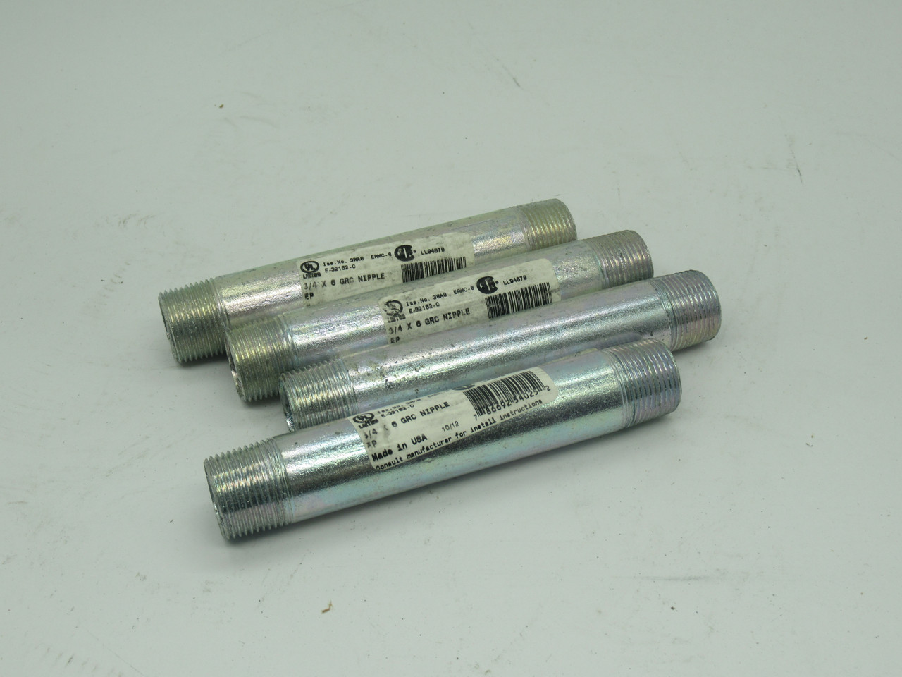 Wheatland 35575 Rigid Conduit Nipple 6" Length 3/4" Thread Lot of 4 NOP