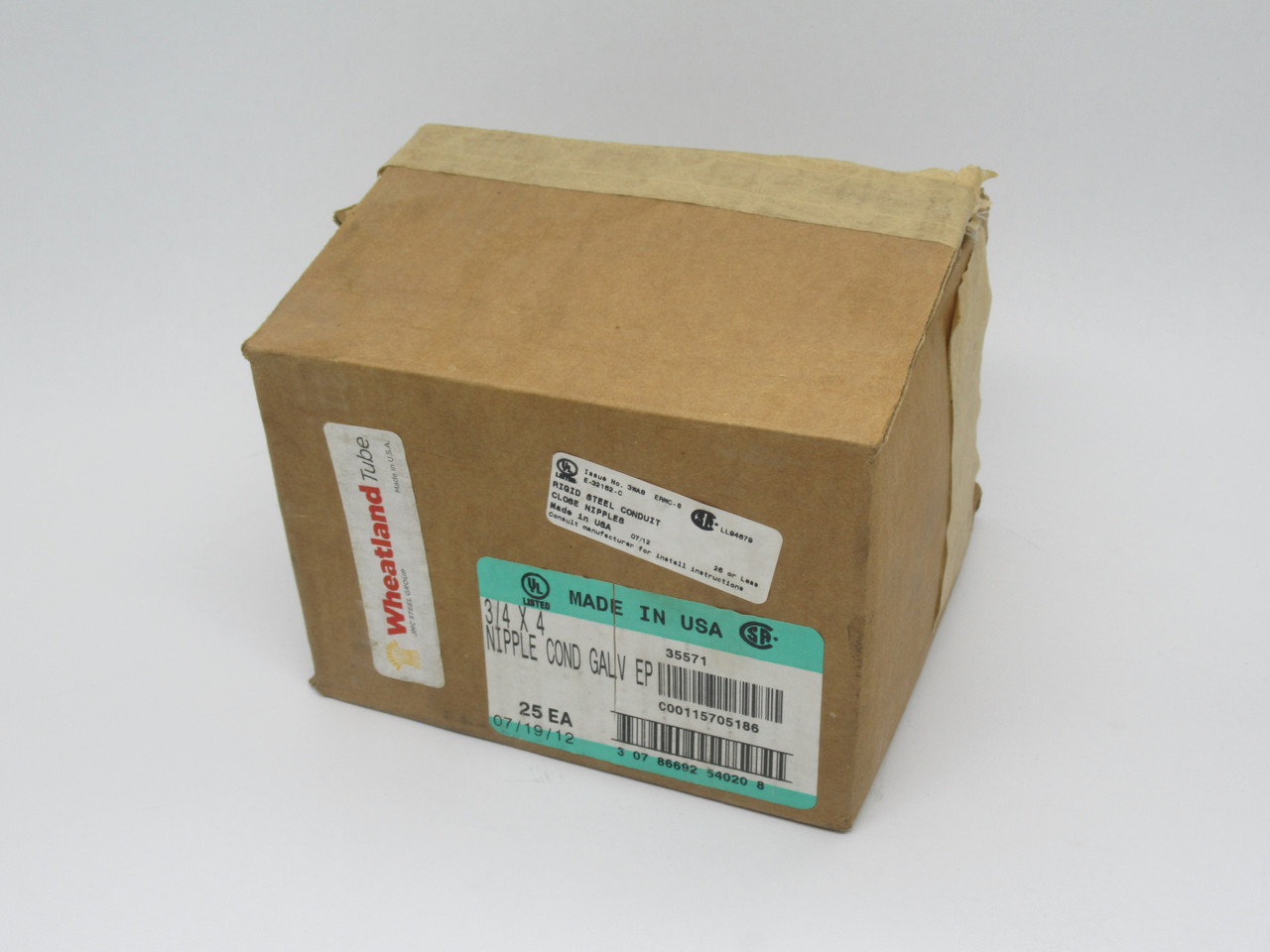 Wheatland 35571 Rigid Conduit Nipple 4" Length 3/4" Thread Lot of 25 NEW