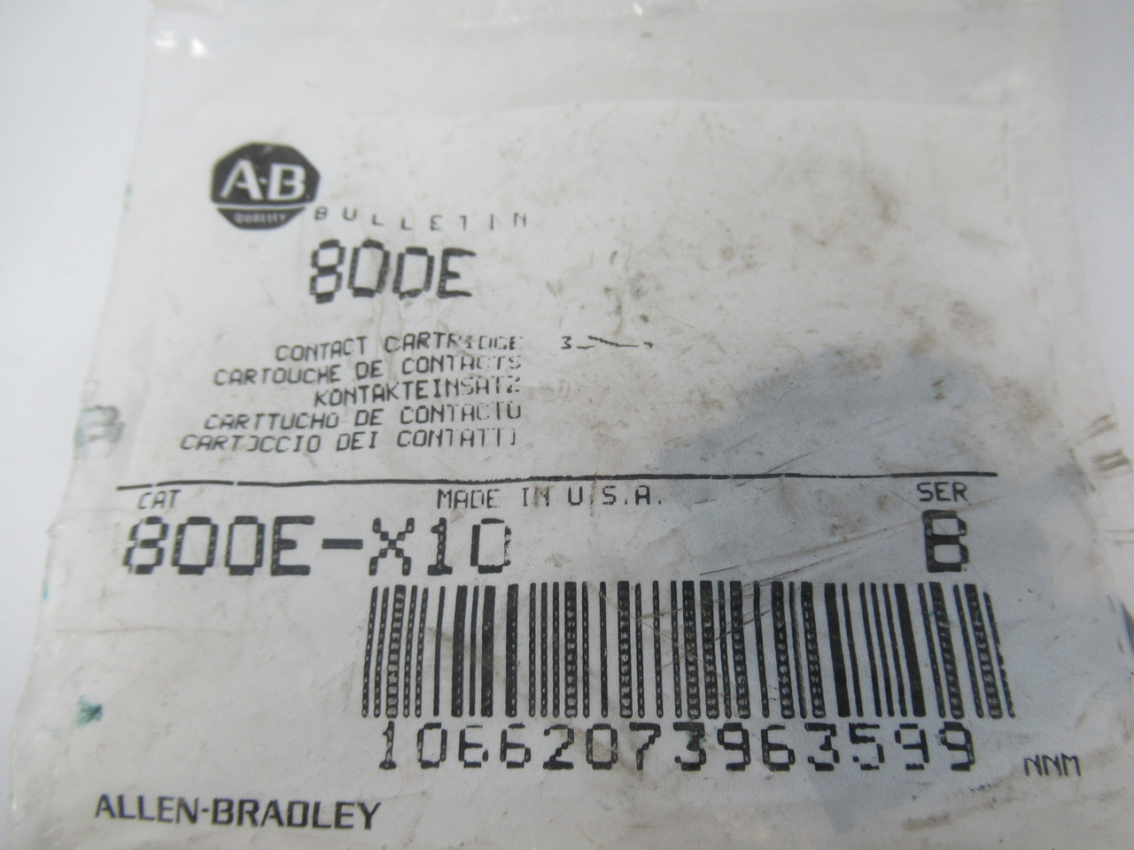 Allen-Bradley 800E-X10 Series B Contact Block for Push Button NWB
