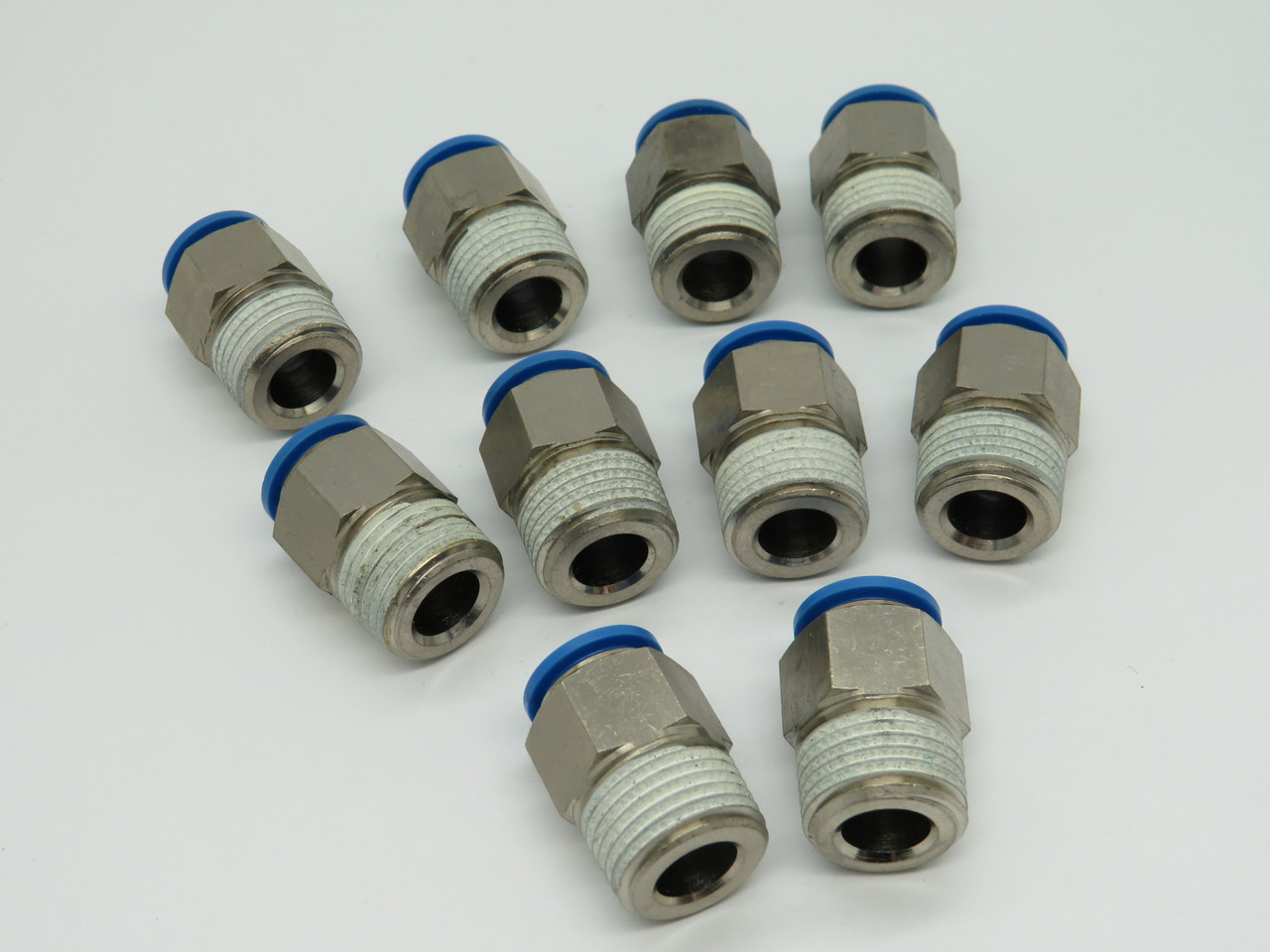 Festo 153010 QS-1/2-12 Push-In Fitting R1/2" x 12mm Tubing OD Lot of 10 USED