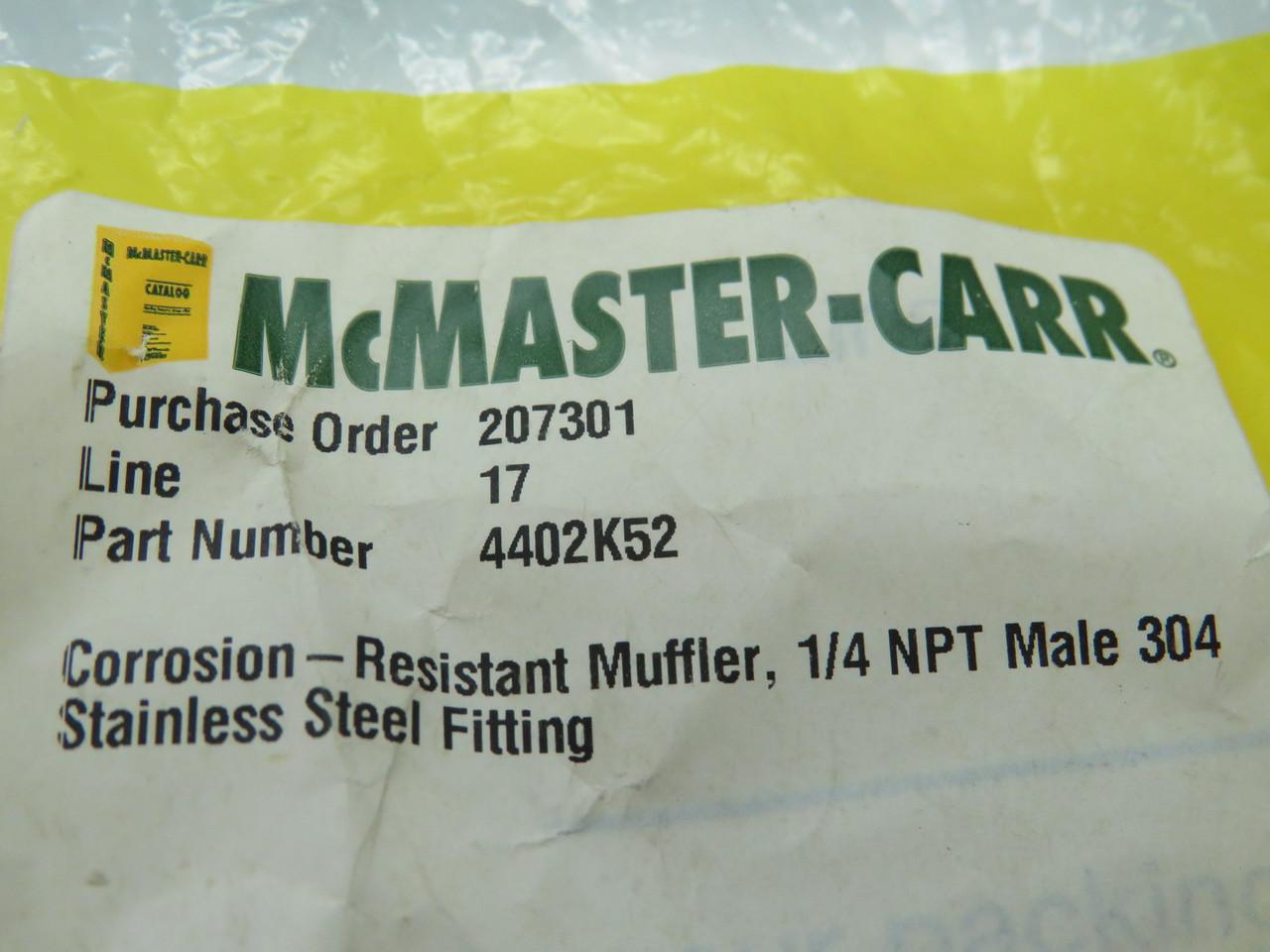 McMaster-Carr 4402K52 Stainless Steel Muffler 1/4" NPT Lot of 5 NWB
