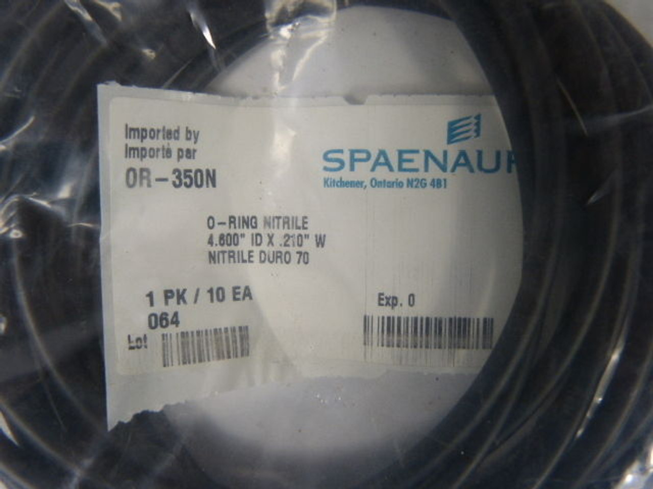 Spaenaur OR350-N Nitrile O-Ring 4.600"x.210" Bag of 10 ! NEW !