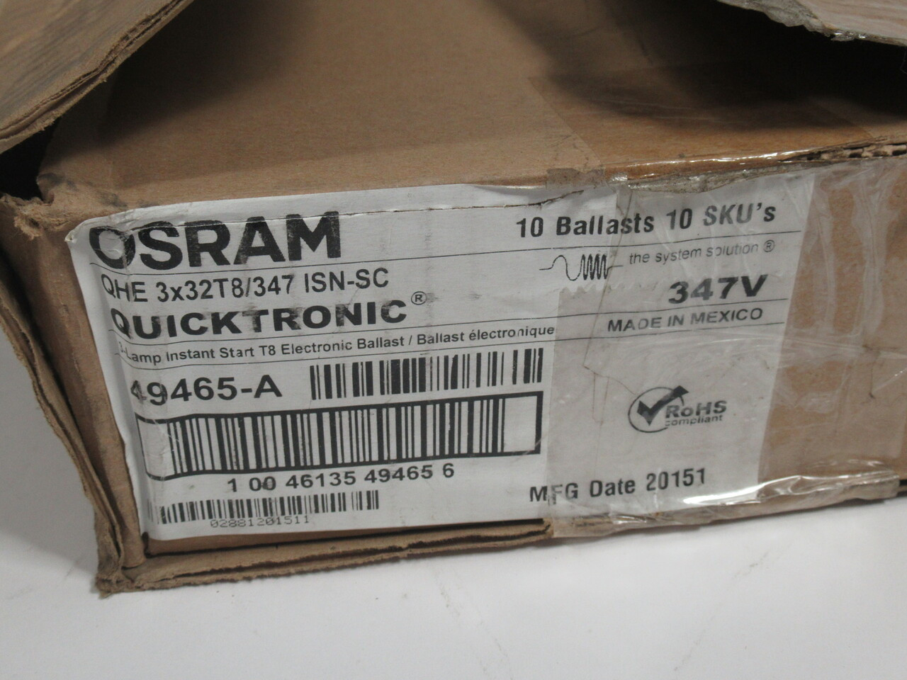 Osram QHE3X32T8/347 ISN-SC Instant Start Ballast 3 Lamp 347V *Lot of 4* NEW