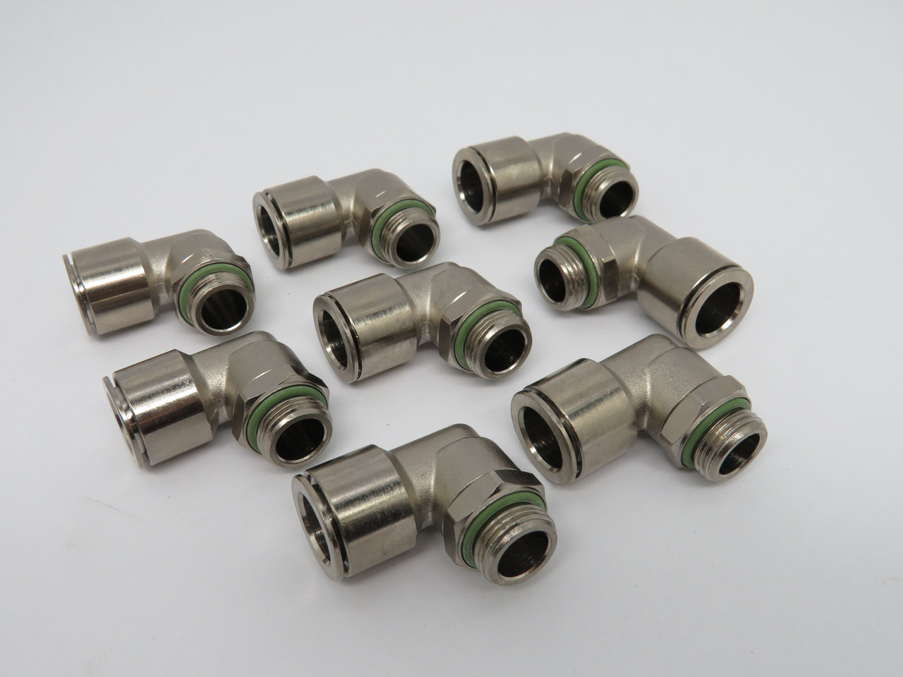 Festo 578290 NPQH-L-G38-Q14-P10 Brass Push-In L-Fitting G3/8 x 14mm Lot of 8 NWB