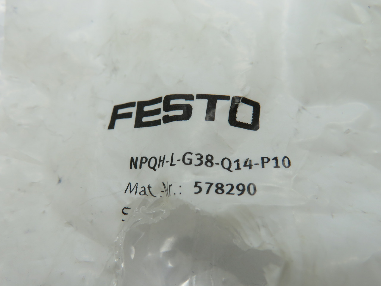 Festo 578290 NPQH-L-G38-Q14-P10 Brass Push-In L-Fitting G3/8 x 14mm Lot of 8 NWB