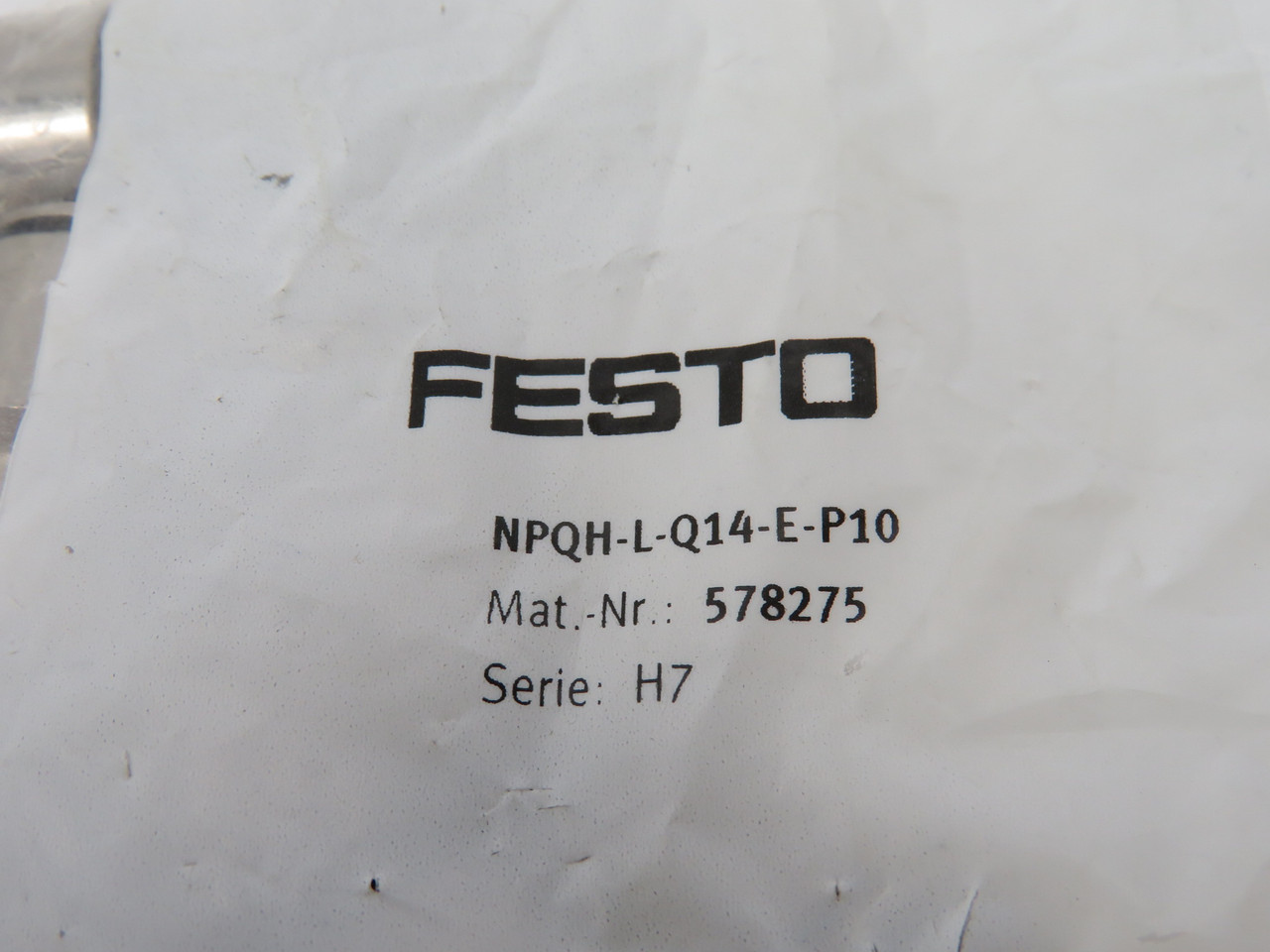 Festo 578275 NPQH-L-Q14-E-P10 Brass Push-In L-Connector 14mm Tubing OD 10-Pk NWB