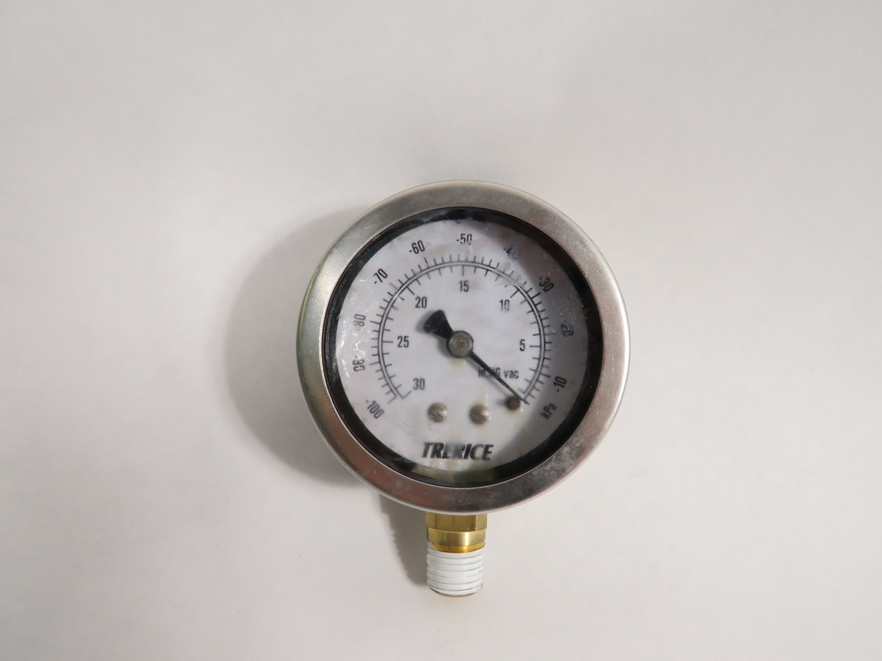 Trerice D821182 Liquid Filled Pressure Gauge -30"HG-VAC -100~-10kPa 1/4"NPT USED