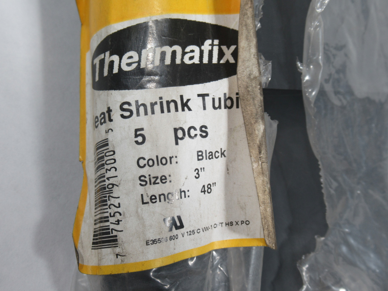 Merithian 91300 Thermafix Heat Shrink Tubing Black Lot of 3 Damaged Bag NOP