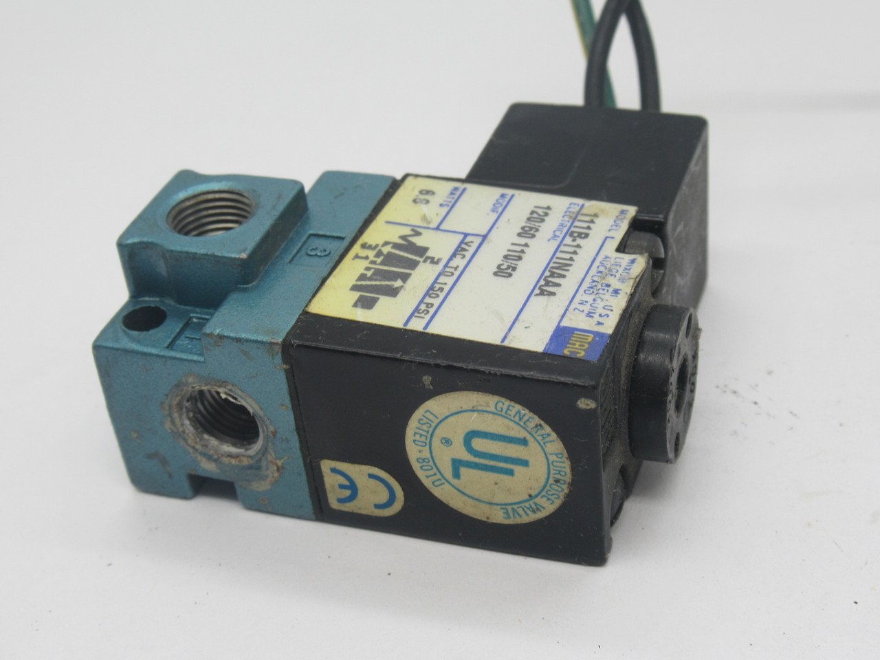 MAC 111B-111NAAA Solenoid Valve 110/120V 50/60Hz 6.8W USED