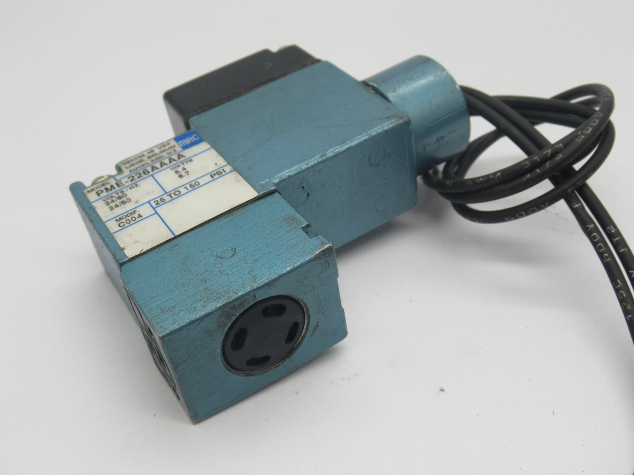 MAC PME-226AAAA Solenoid Valve 24V 50/60Hz 5.4/6.7W 25-150psi USED