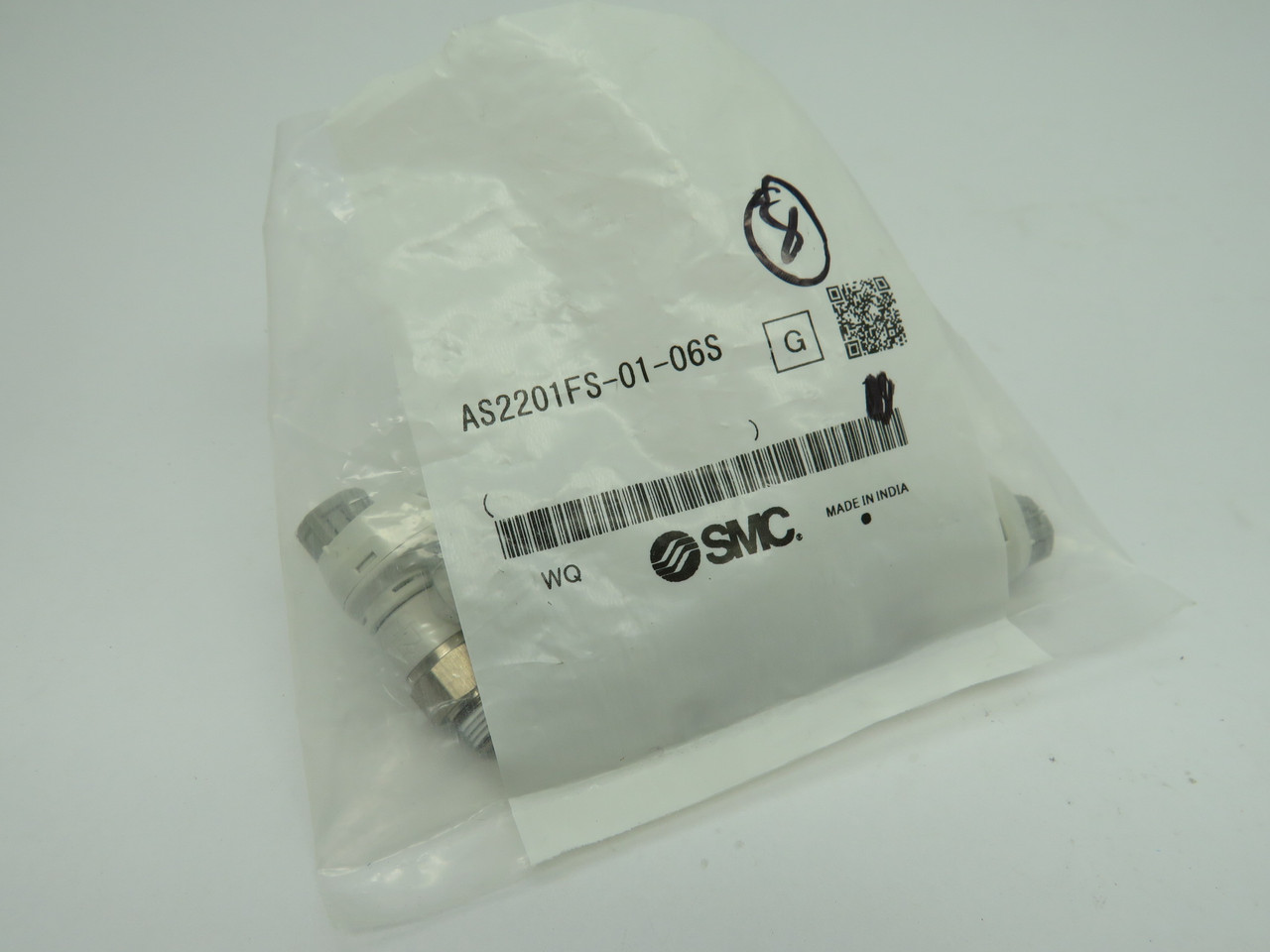 SMC AS2201FS-01-06S Scale Speed Control w/ Fitting R1/8" x 6mm Lot of 4 NWB