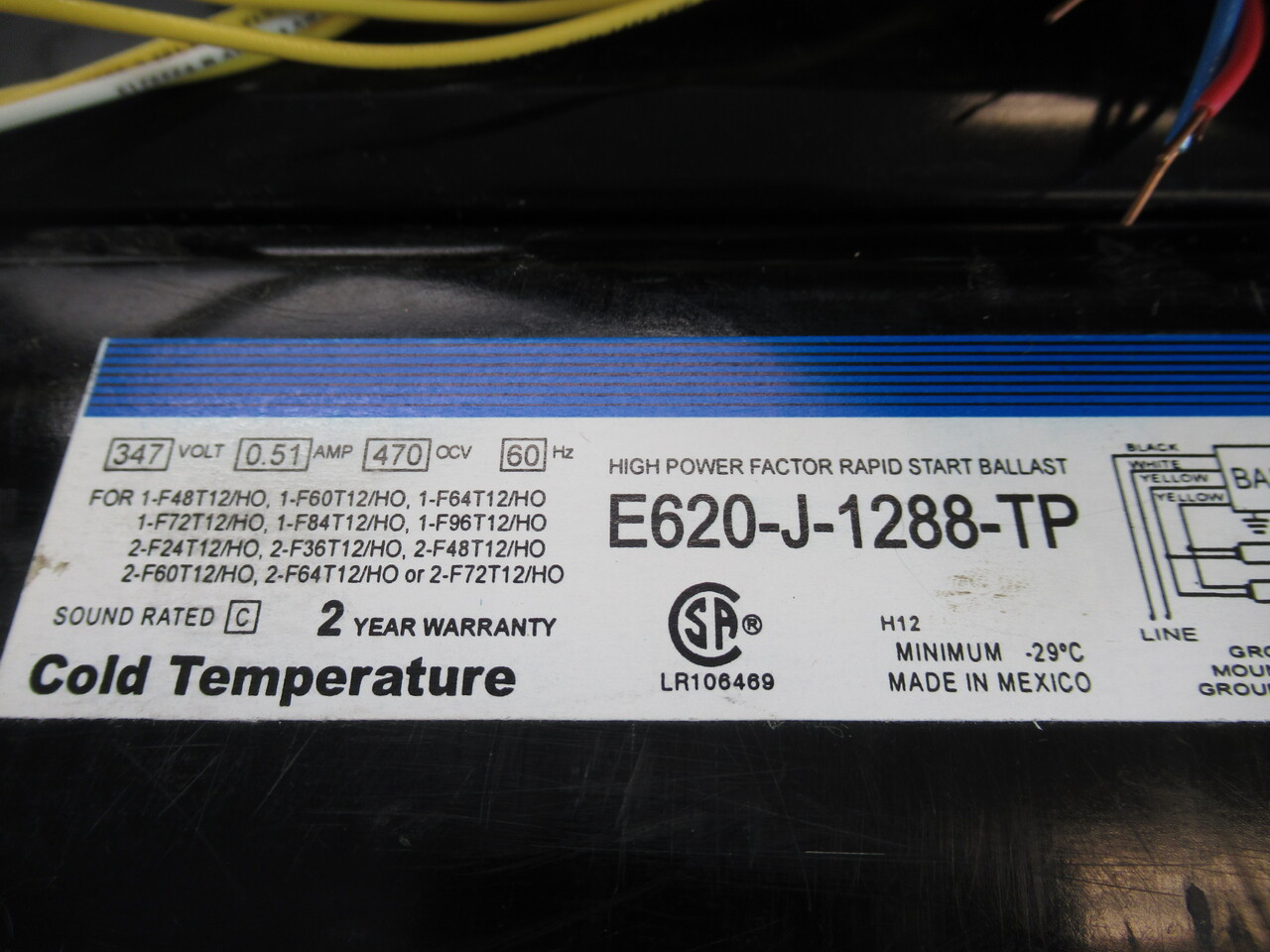 Sola E620-J-1288-TP Ballast 347V 0.51A 60Hz Lot of 4 SHELF WEAR NOP