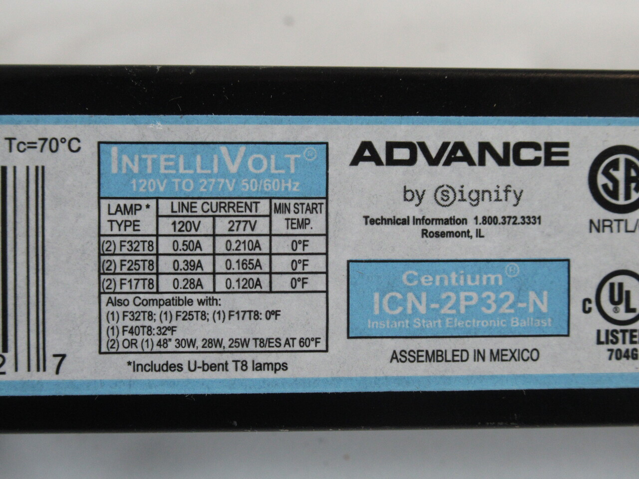 Standard ICN-2P32-N Ballast 120-277V 50/60HZ Lot of 21 SHELF WEAR NOP