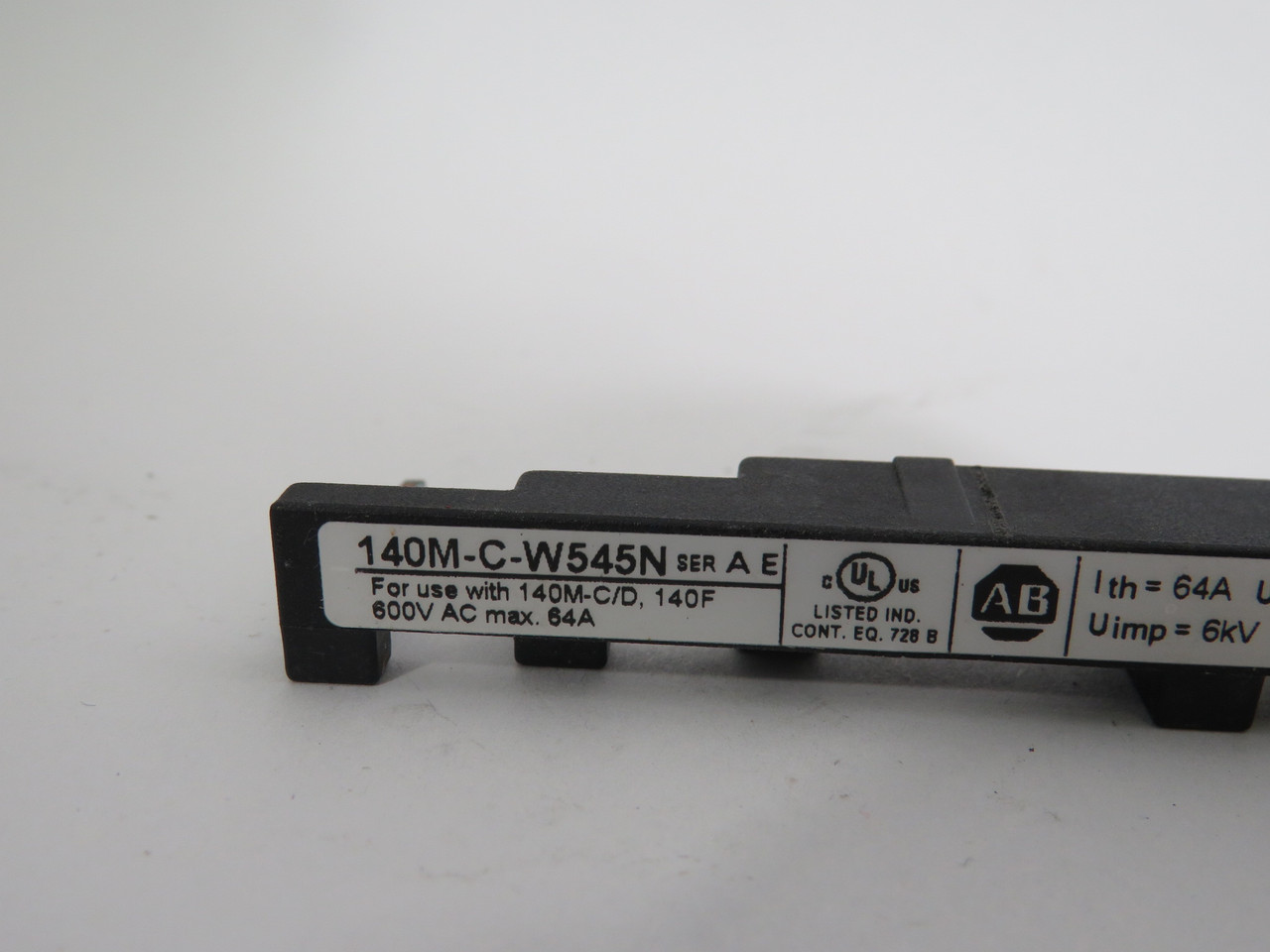 Allen-Bradley 140M-C-W545N Series A Compact Bus Bar 64A 600VAC USED