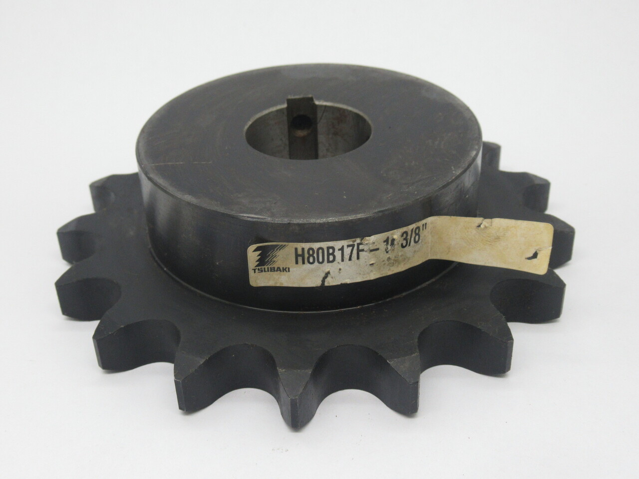 Tsubaki H80B17F-1-3/8 Roller Chain Sprocket 1-3/8" Bore 17 Teeth 80 Chain USED