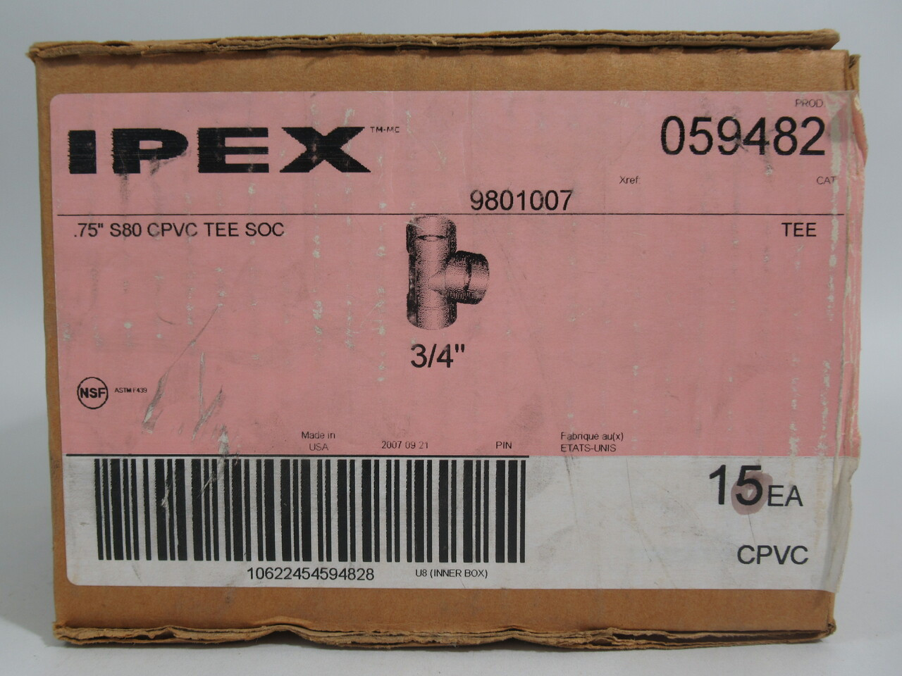 Ipex 059482 3/4" CPVC SCH80 Tee Soc Lot of 5 OPEN BOX NEW