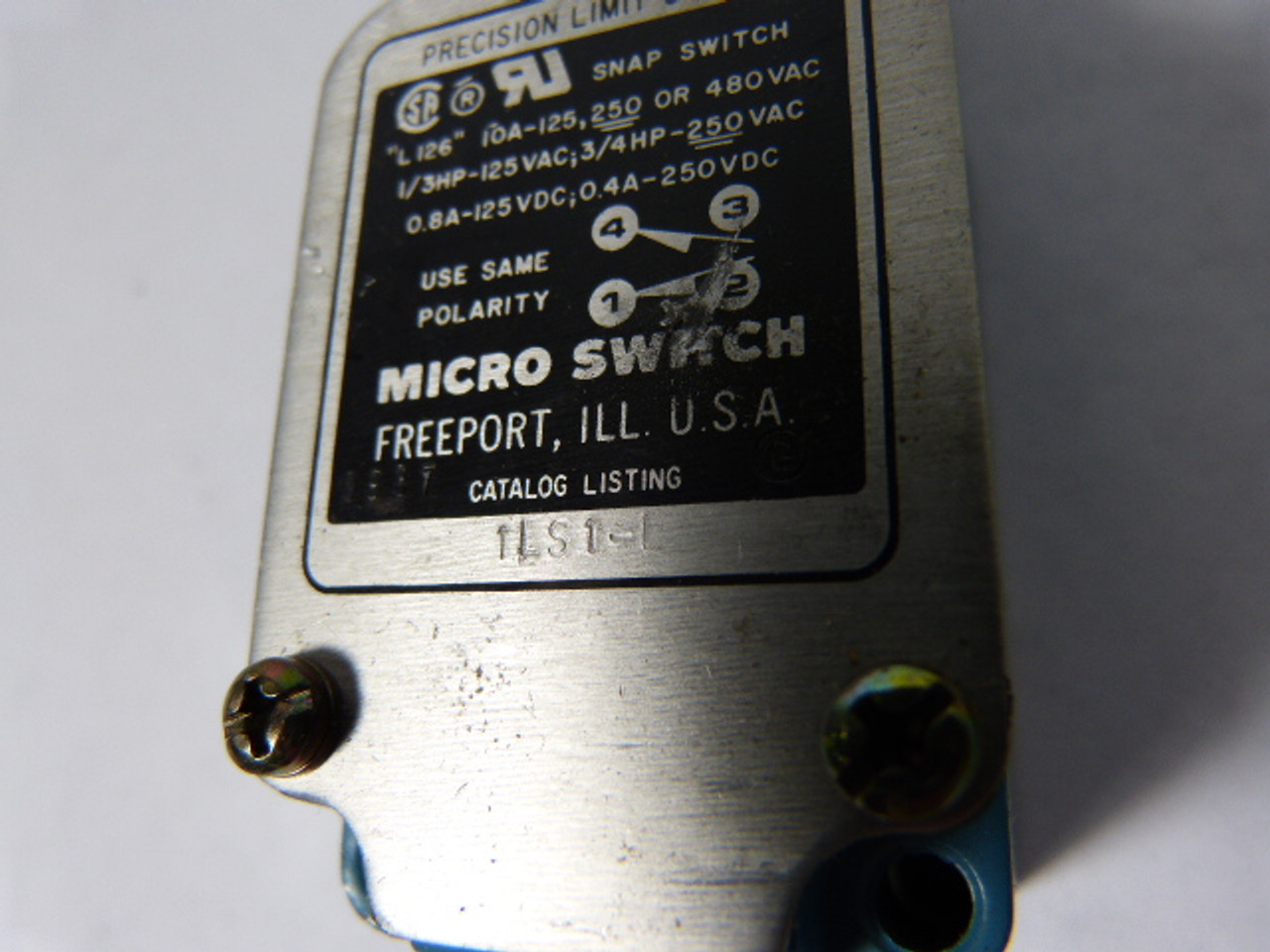 Honeywell 1LS1-L Micro Switch Limit Switch 10Amp 125/250/480VAC USED