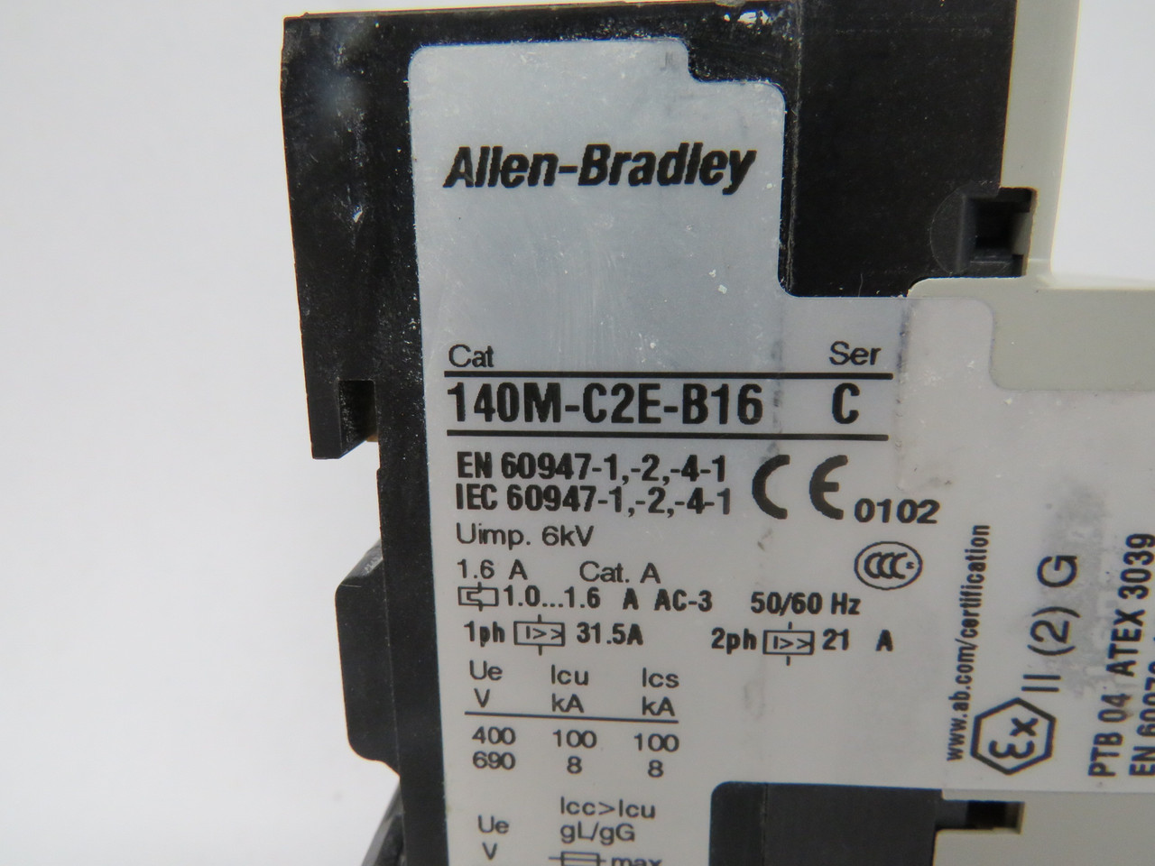 Allen-Bradley 140M-C2E-B16 Series C Motor Control Circuit Breaker 1-1.6A USED