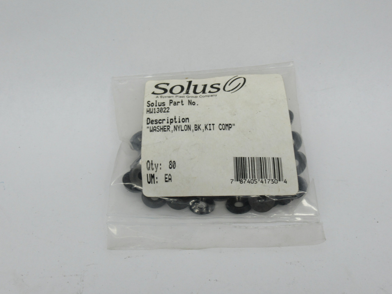 Solus HW13022 Nylon Washer BLACK 80-Pack NWB
