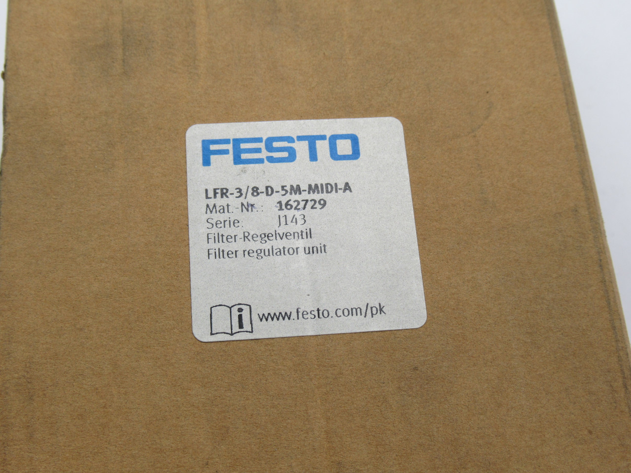 Festo 162729 LFR-3/8-D-5M-MIDI-A Filter Regulator *Missing Pressure Gauge* NEW