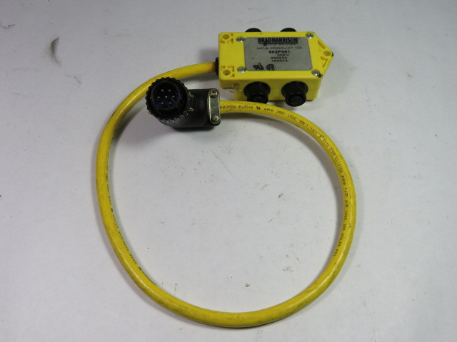 Daniel Woodhead 803P401 Distribution Box 3Pin 4Port w/ 19" Cable 7Pin 300V USED