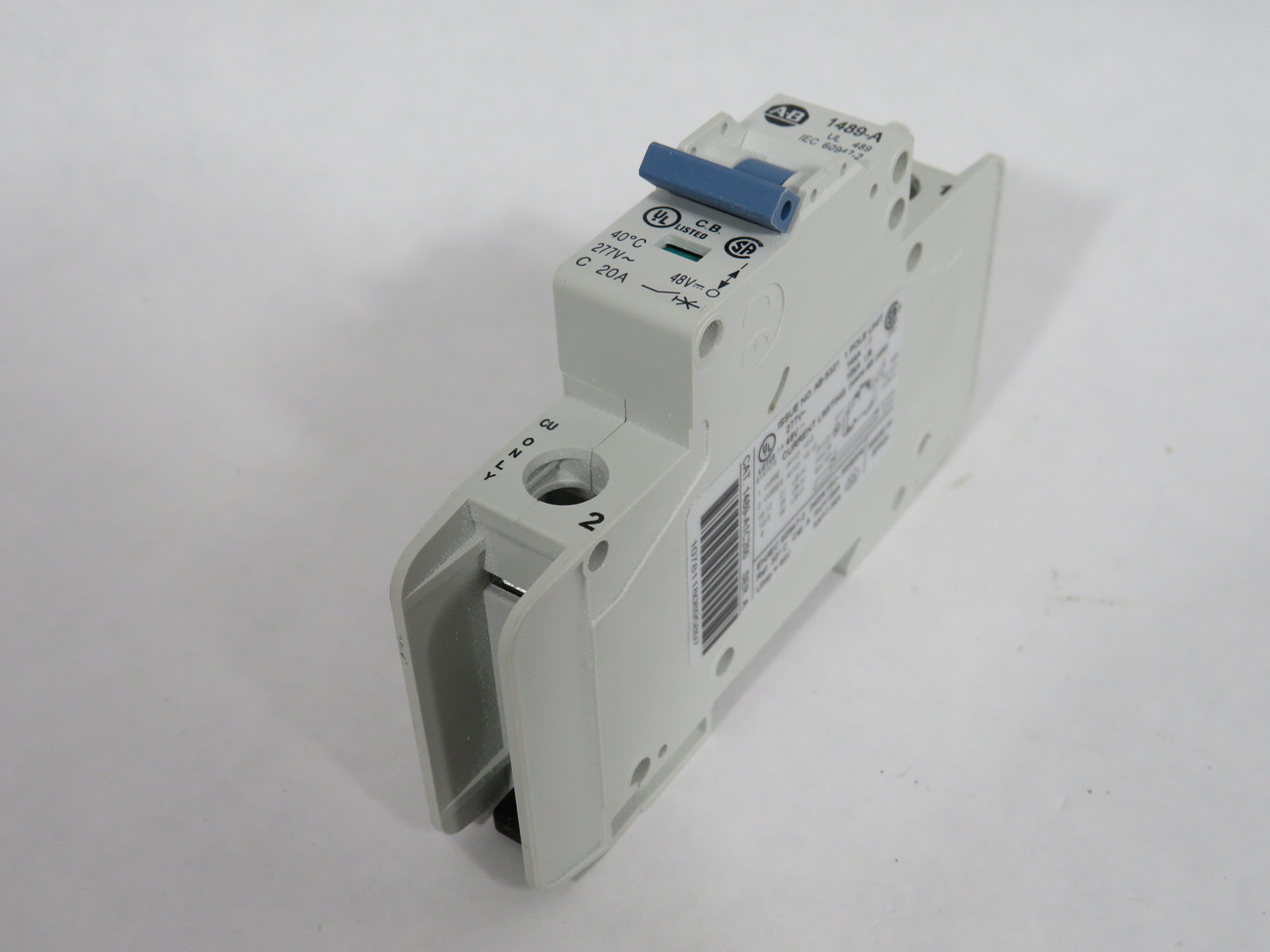 Allen-Bradley 1489-A1C200 Series A Circuit Breaker 20A 277VAC 48VDC 1P USED