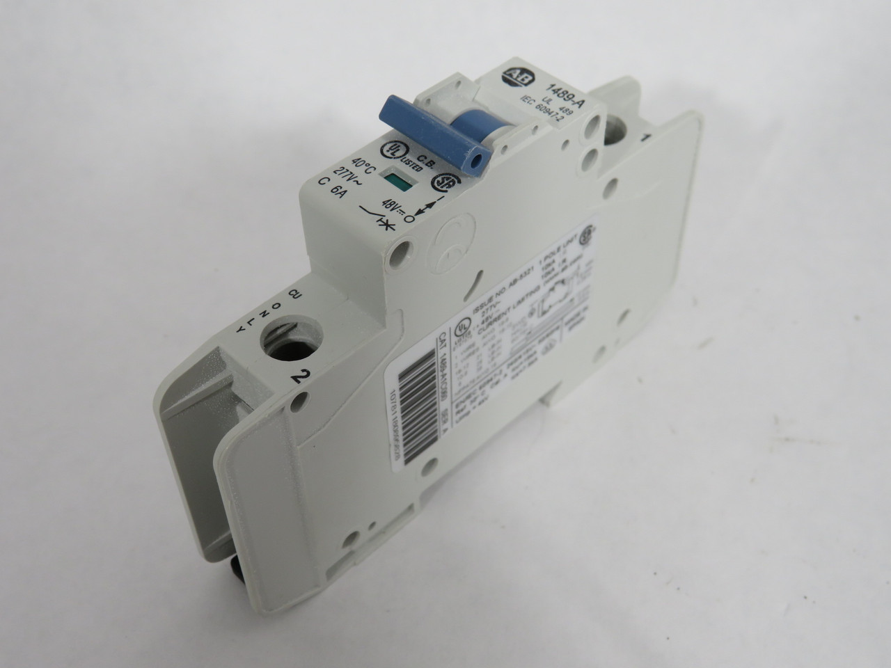 Allen-Bradley 1489-A1C060 Series A Circuit Breaker 6A 277VAC 48VDC 1P USED